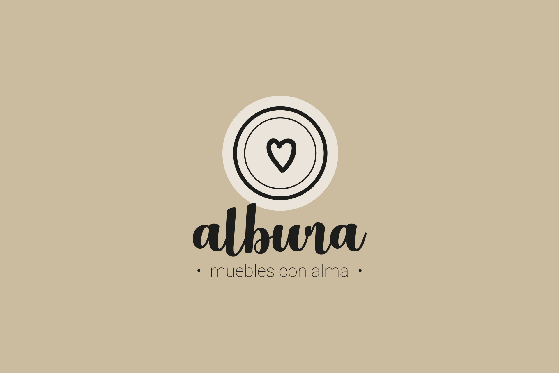 Albura Muebles logotipo fondo marron