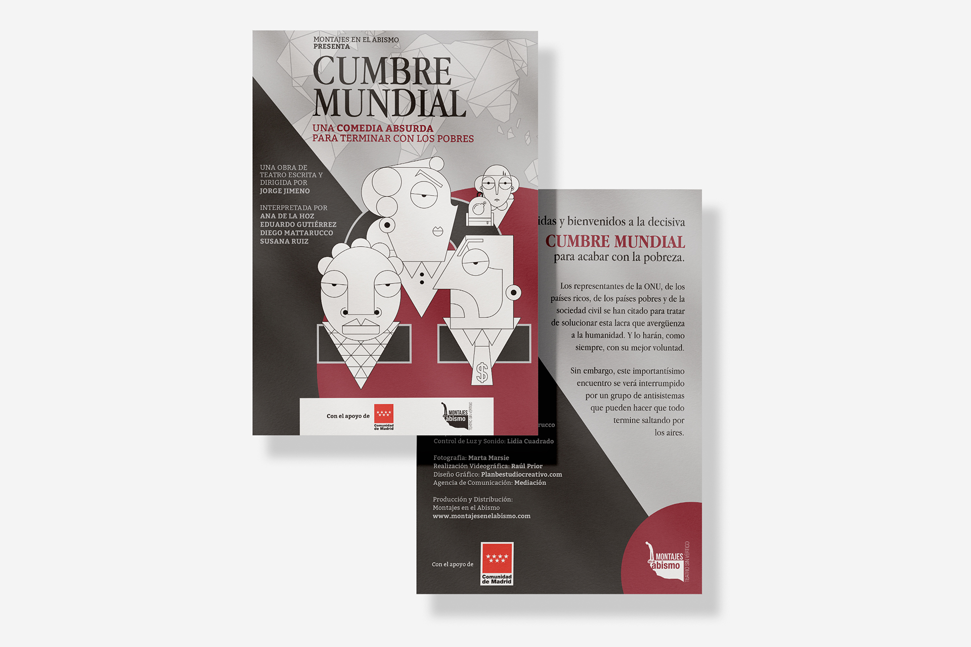 Obra teatral “Cumbre Mundial. Una comedia absurda para terminar con los pobres” folleto