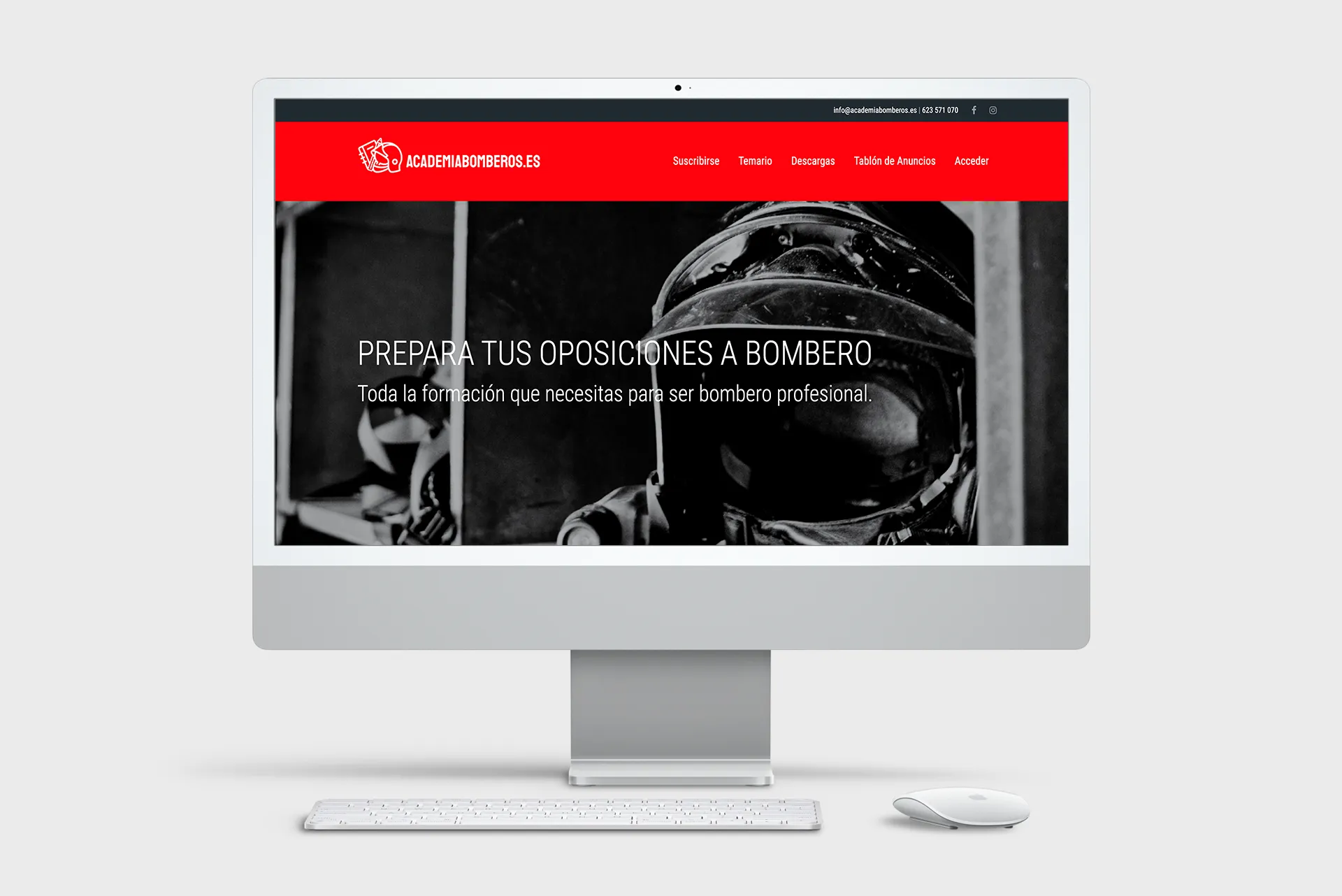 simulación web en escritorio