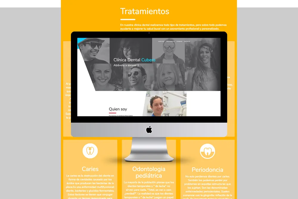 Clínica Dental Cubero web ordenador
