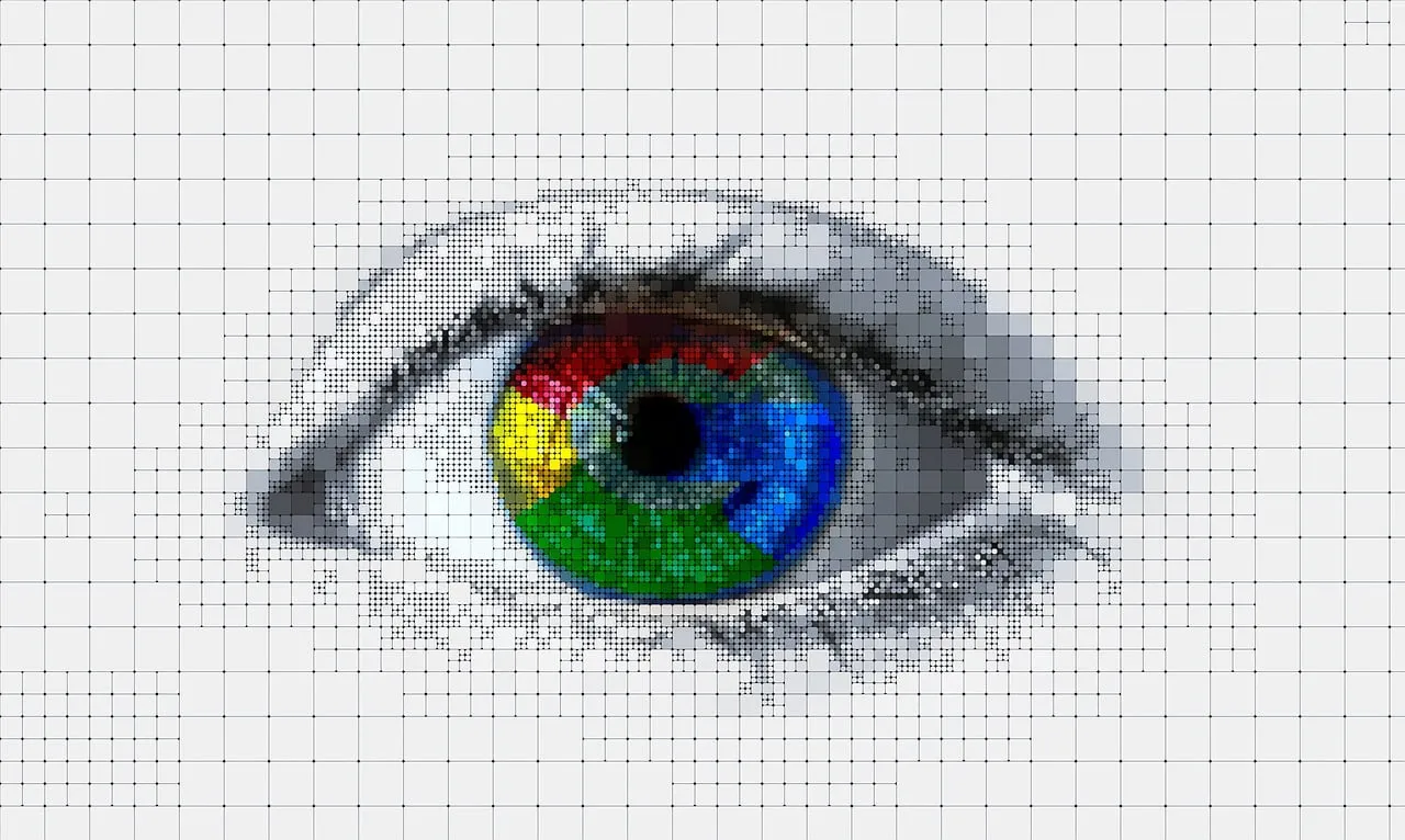 Dibujo ojo con itis multicolor