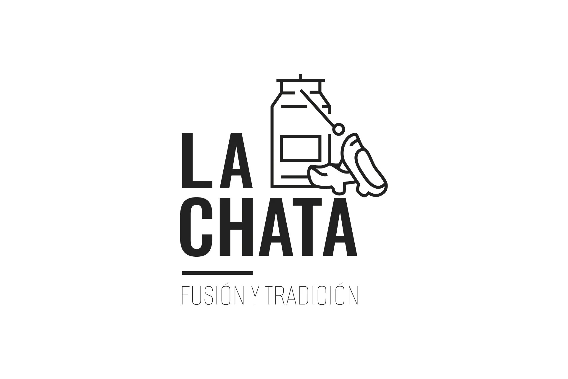 restaurante lachata logo blanco sobre blanco
