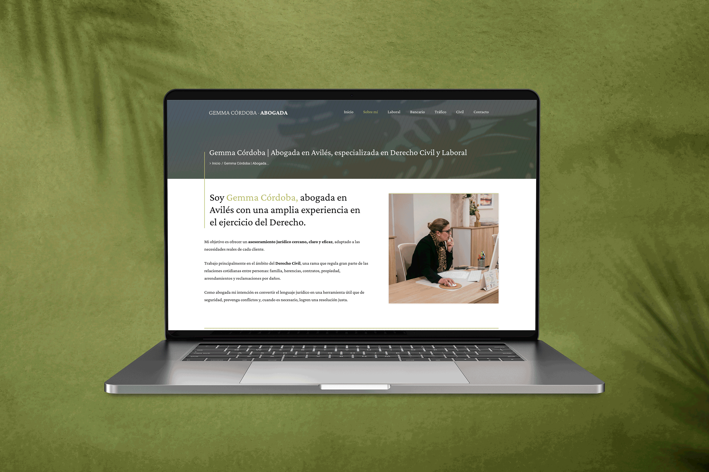 Página web de abogada especializada en Derecho Civil