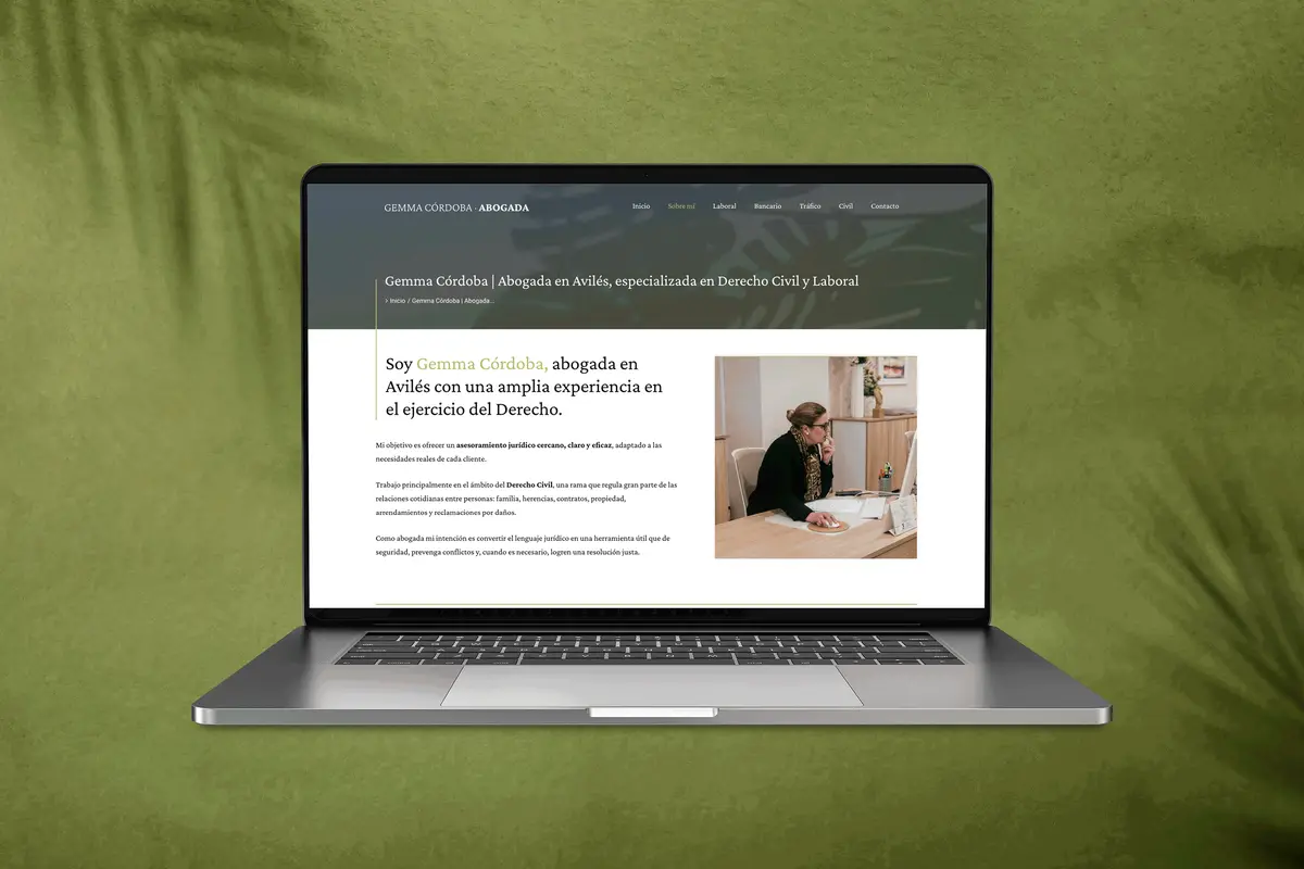 Página web de abogada especializada en Derecho Civil
