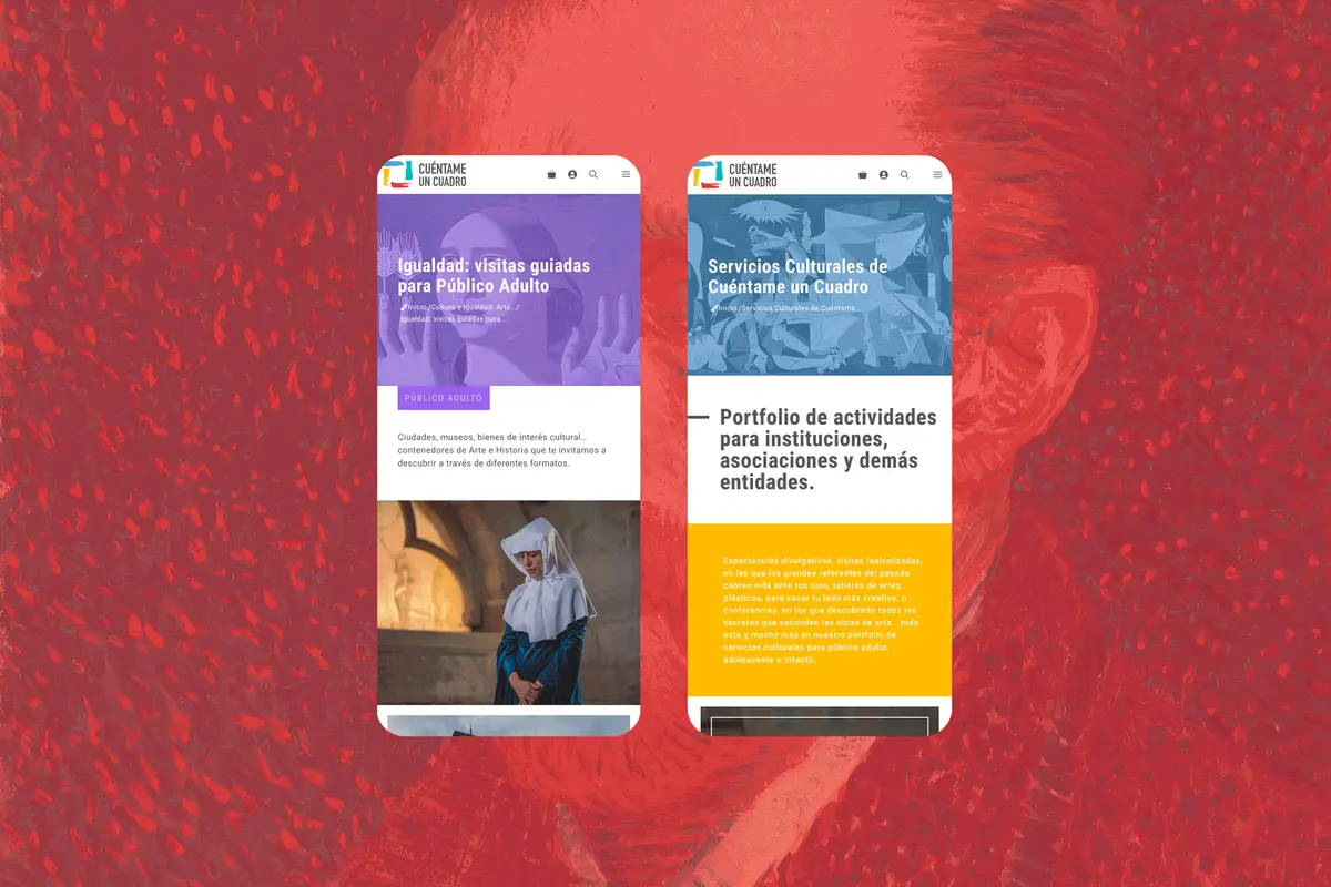 Web de Cuéntame un Cuadro en smartphone