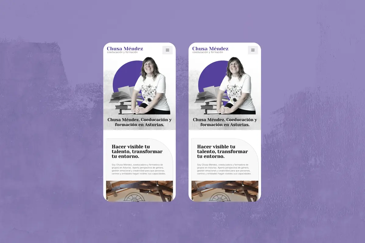 Web de Chusa Méndez en smartphone